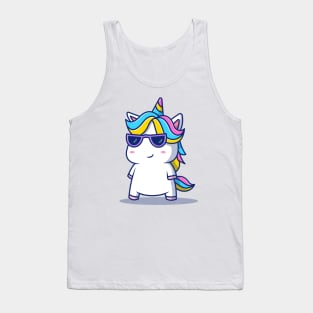 Cute Cool Unicorn Wearing Glasses Tank Top